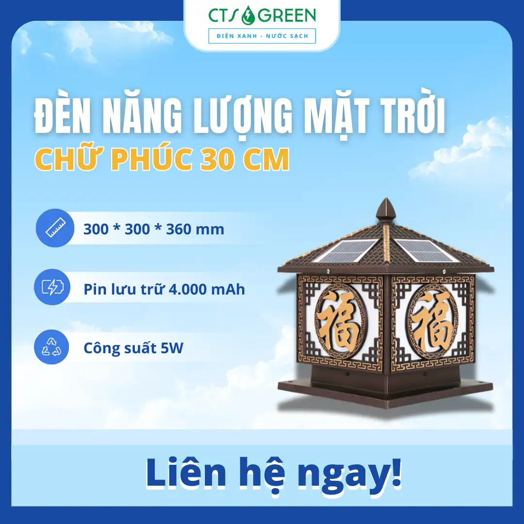 Đèn trang trí cổng chữ phúc năng lượng mặt trời