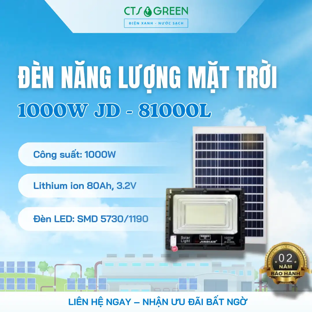 Đèn năng lượng mặt trời 1000W JD - 81000L
