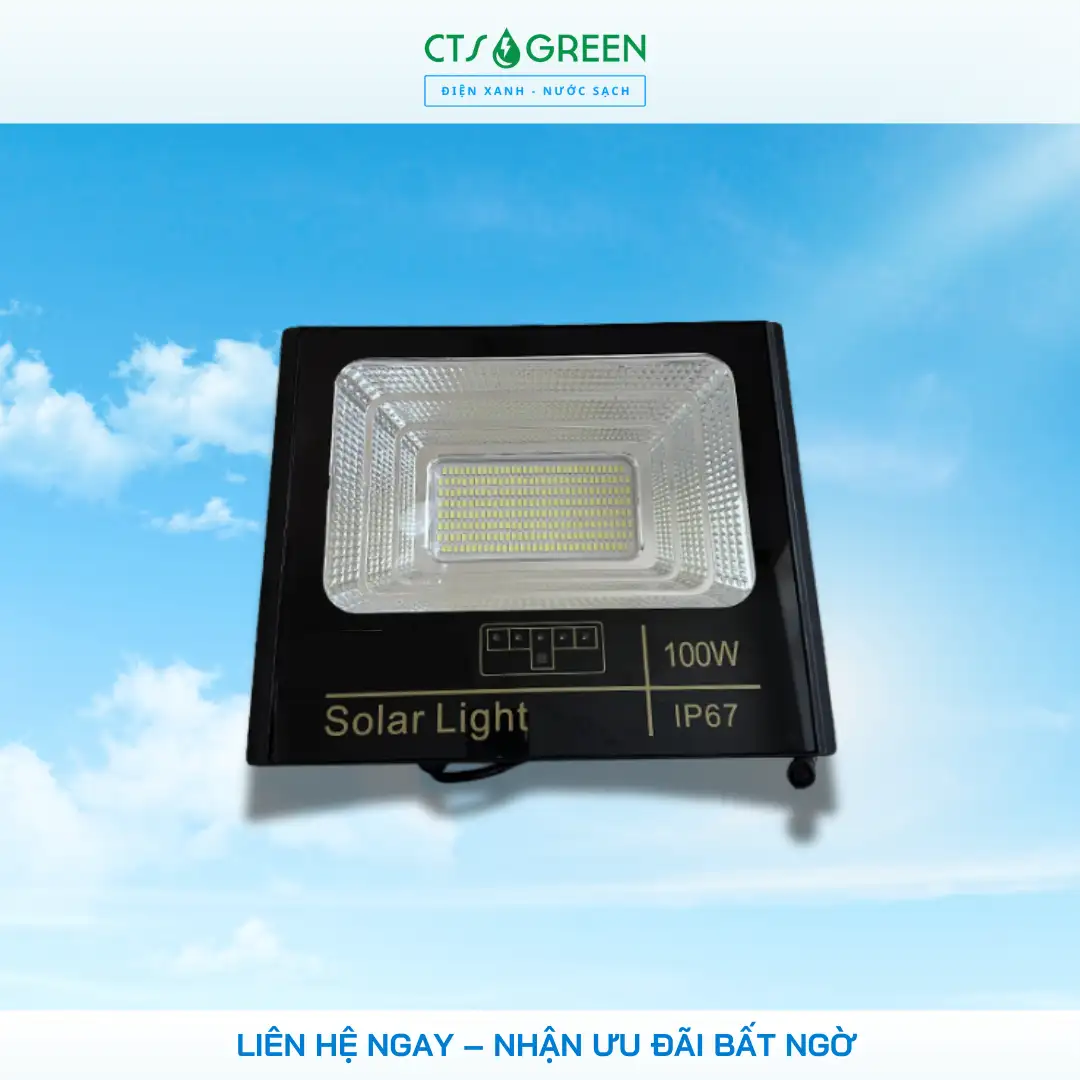Đèn pha năng lượng mặt trời 100W siêu sáng 2519 Đèn pha năng lượng mặt trời 100W siêu sáng
