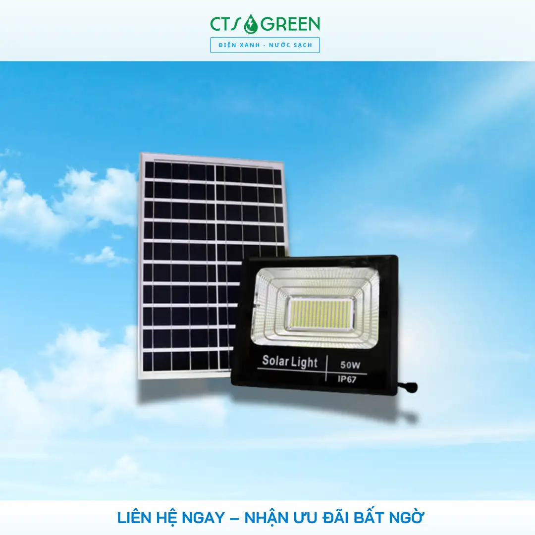 Đèn chiếu sáng năng lượng mặt trời 50W Solar Light 2541 Đèn chiếu sáng năng lượng mặt trời 50W Solar Light