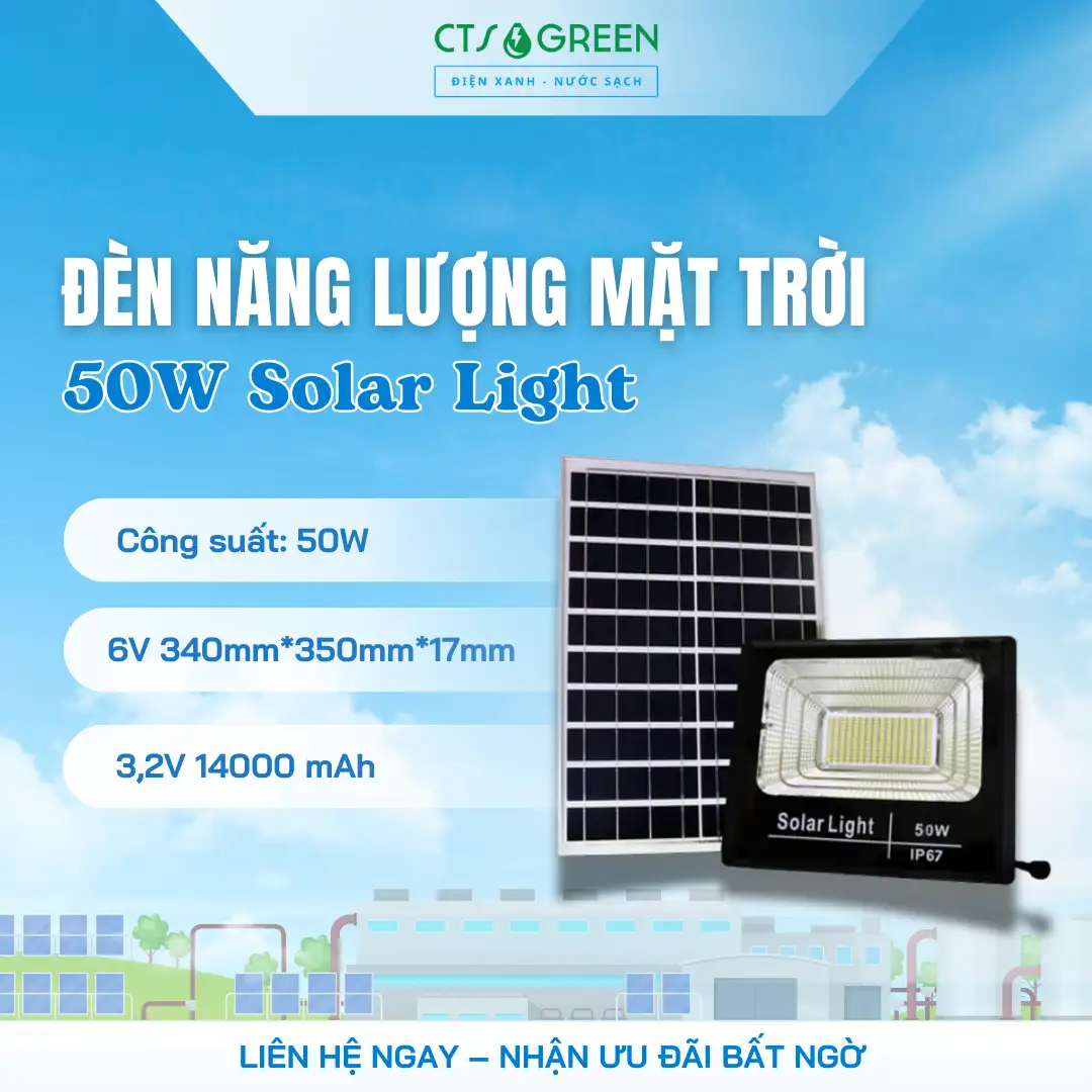 Đèn chiếu sáng năng lượng mặt trời 50W Solar Light 2541 Đèn chiếu sáng năng lượng mặt trời 50W Solar Light