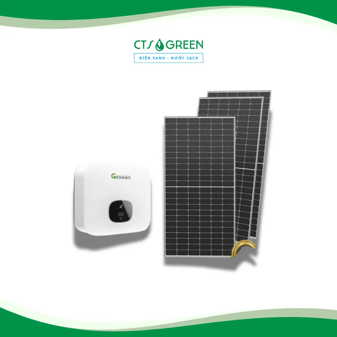 Hệ thống Điện mặt trời 5kW hòa lưới 3217 Hệ thống điện năng năng lượng mặt trời 5kw trọn gói