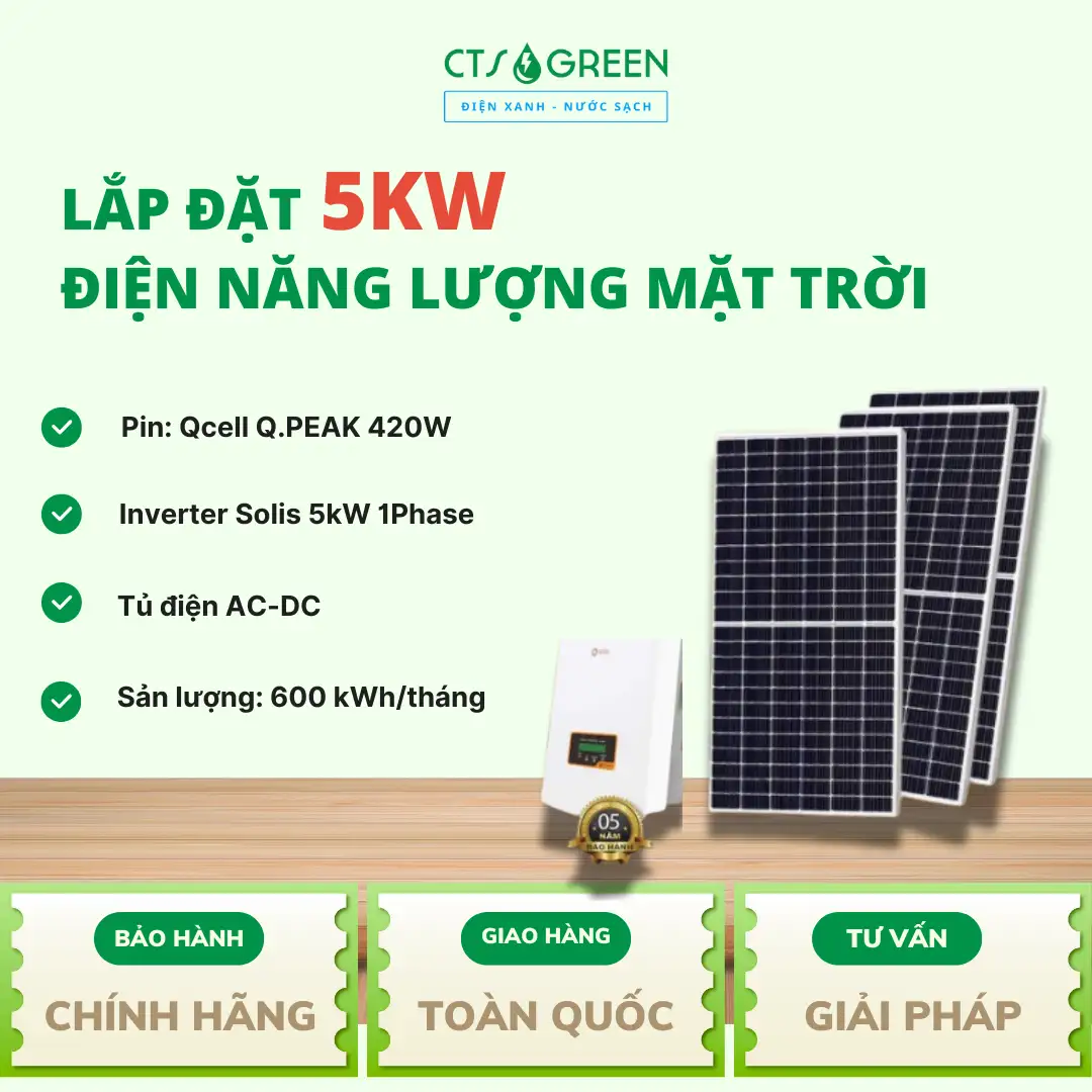 Lắp đặt điện năng lượng mặt trời 5kW