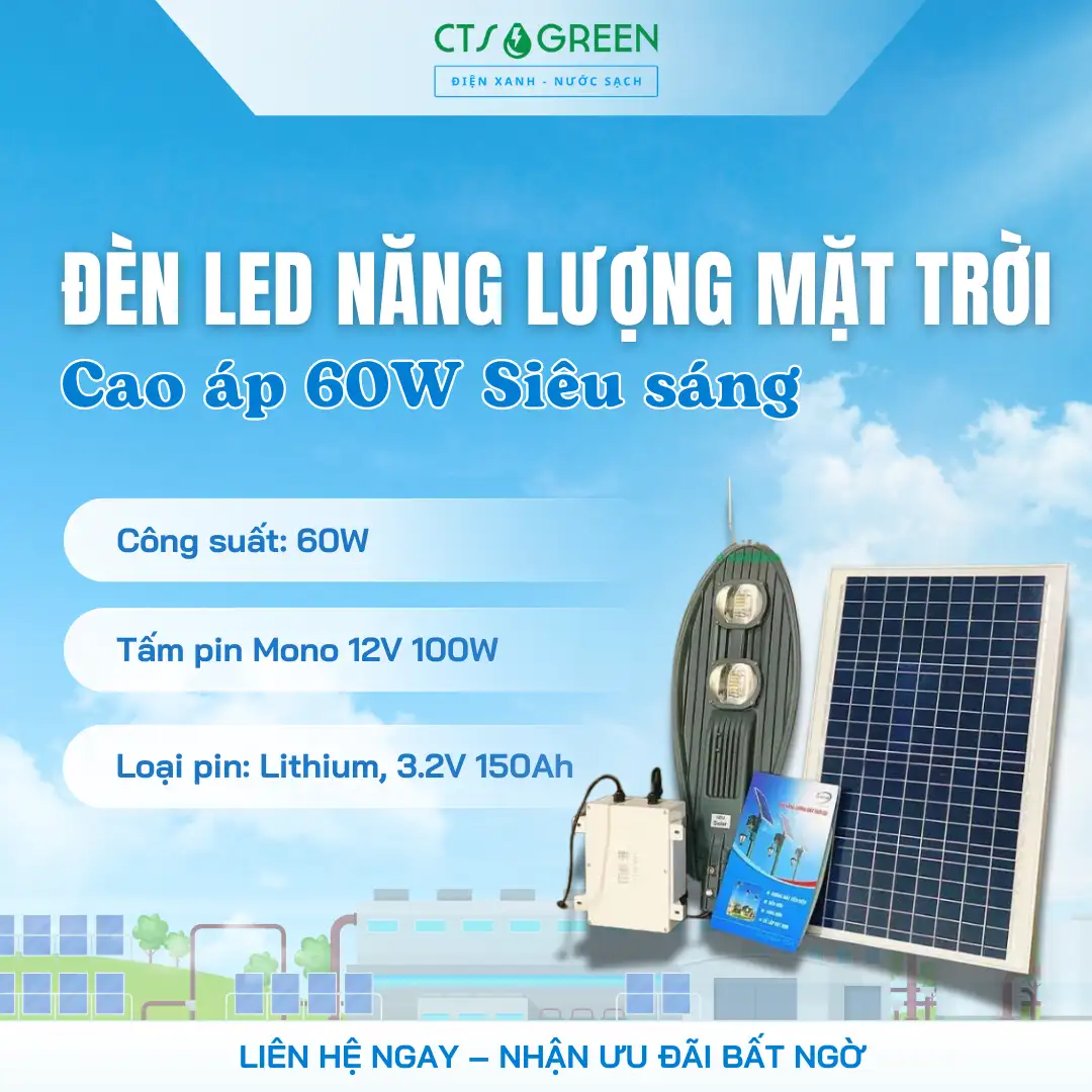 Đèn Cao áp năng lượng mặt trời 60W Siêu sáng