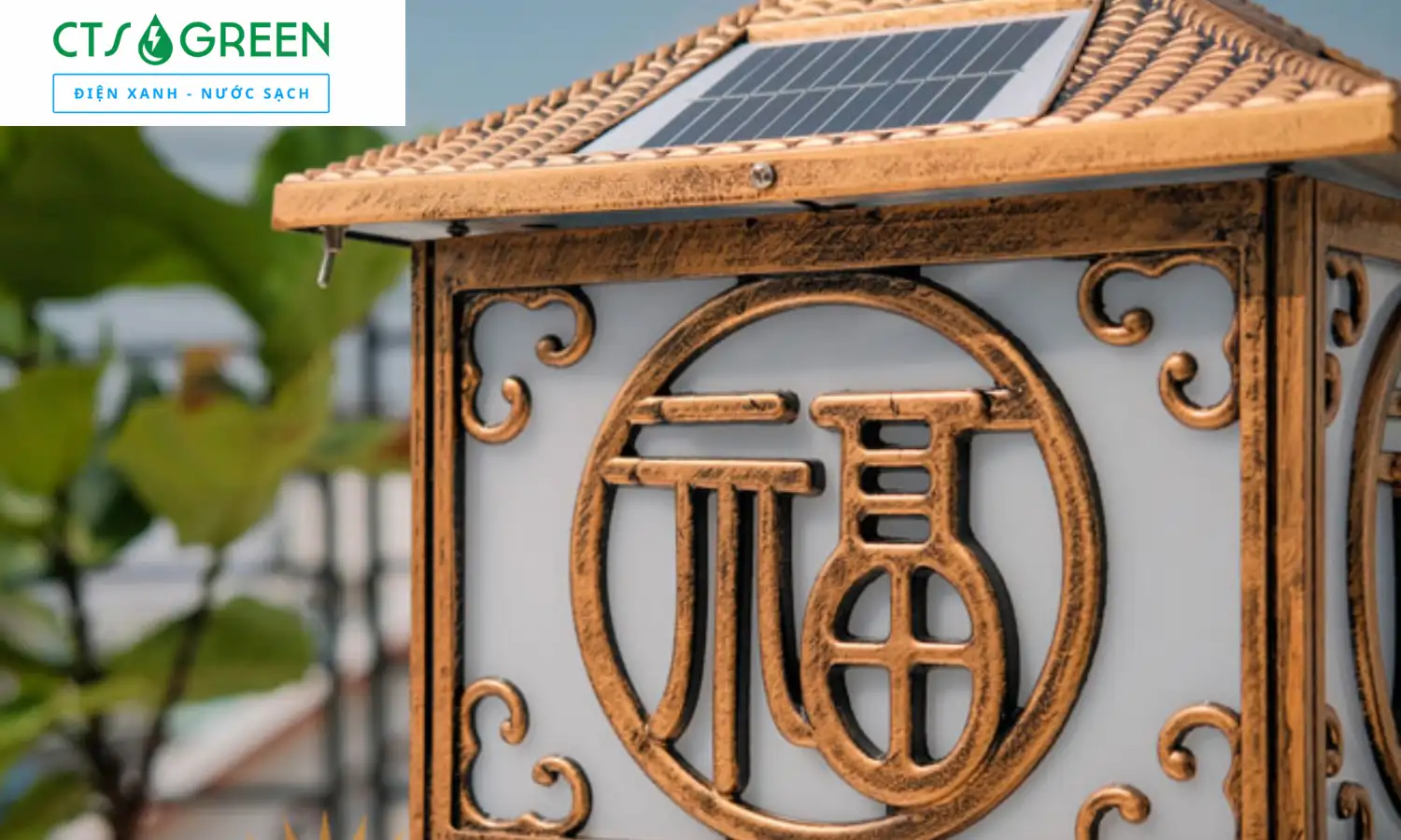 Đèn lắp cổng năng lượng mặt trời chữ phúc