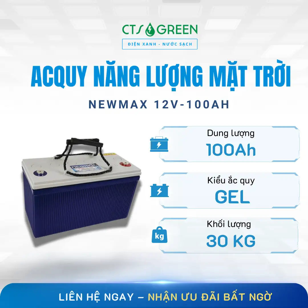 Acquy năng lượng mặt trời NEWMAX 12V - 100Ah
