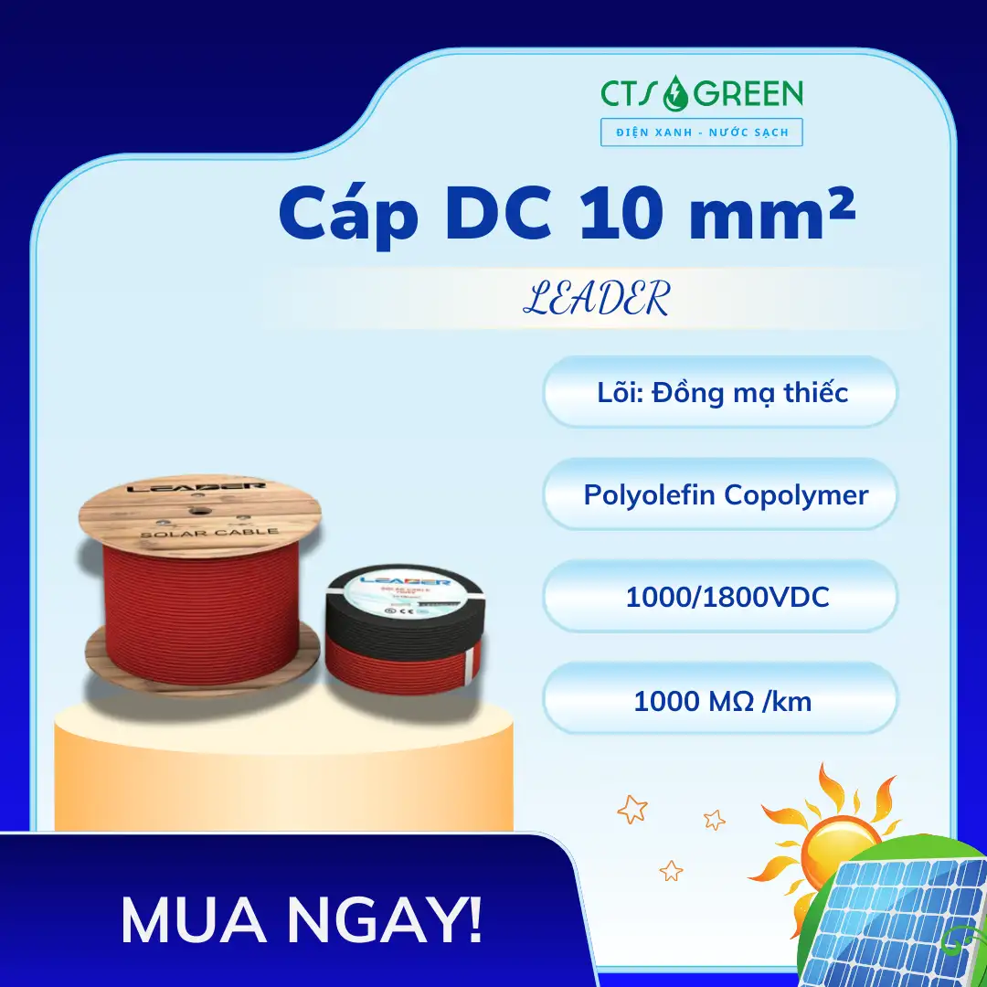 Cáp DC 10 mm² LEADER cho Điện mặt trời