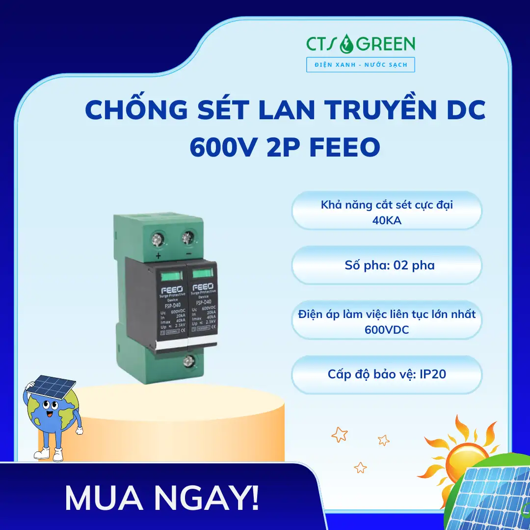 Chống Sét Lan Truyền DC 600V 2P FEEO