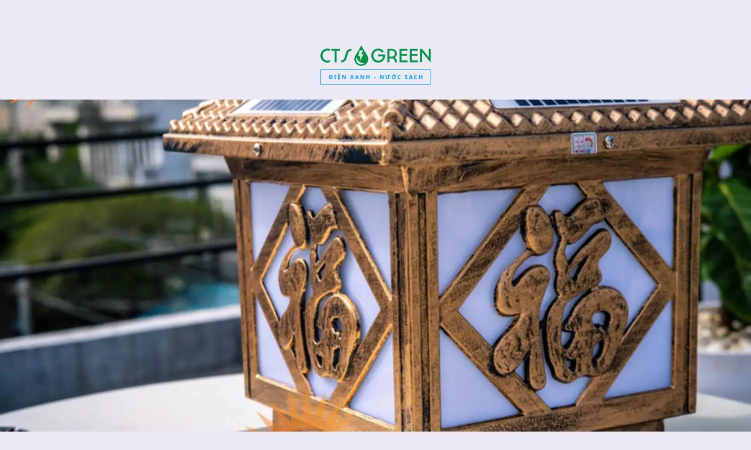 Đèn trụ cổng NLMT chữ phúc TC12S-3 25 cm 3643 Đèn trụ cổng NLMT chữ phúc TC12S-3 25 cm
