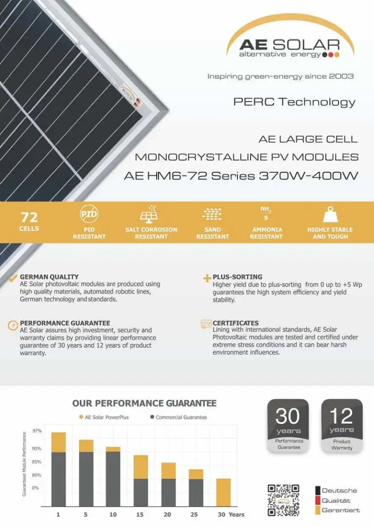 Pin năng lượng mặt trời 400W | Pin AE Solar 400W 1337 Datasheet pin mat troi ae 400w 1337 09/04/2025