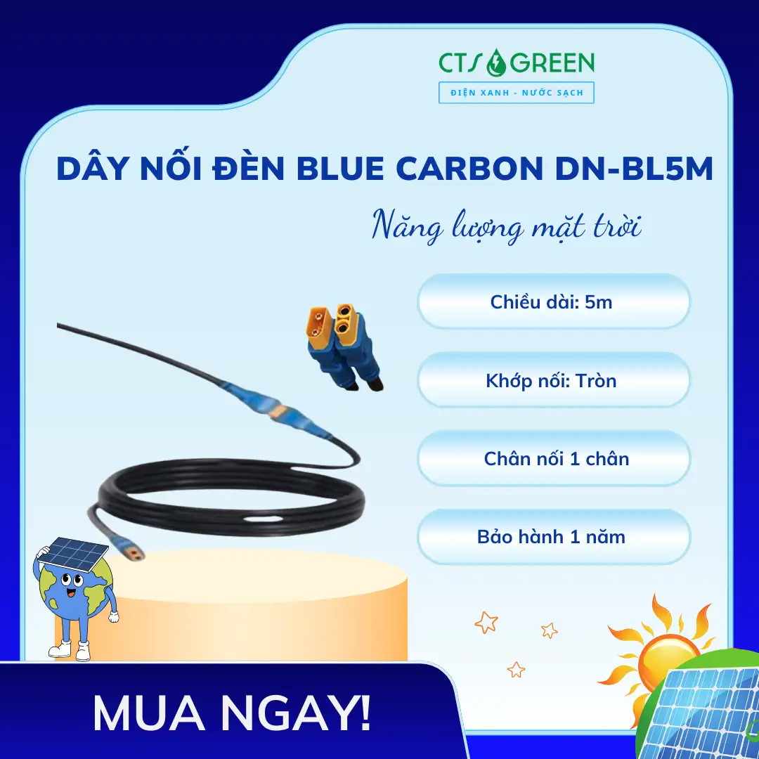 Dây nối đèn năng lượng mặt trời Blue Carbon DN-BL5M 3336 Dây nối đèn năng lượng mặt trời Blue Carbon DN-BL5M