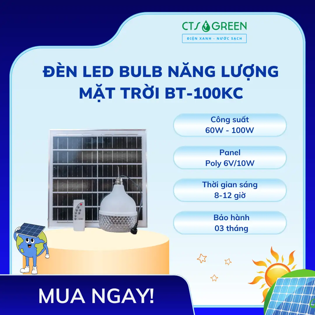 Giải pháp hòa lưới bám tải Zero Export, hệ thống điện mặt trời không phát ngược lưới 8283 Đèn Led Bulb Năng Lượng Mặt Trời BT-100KC