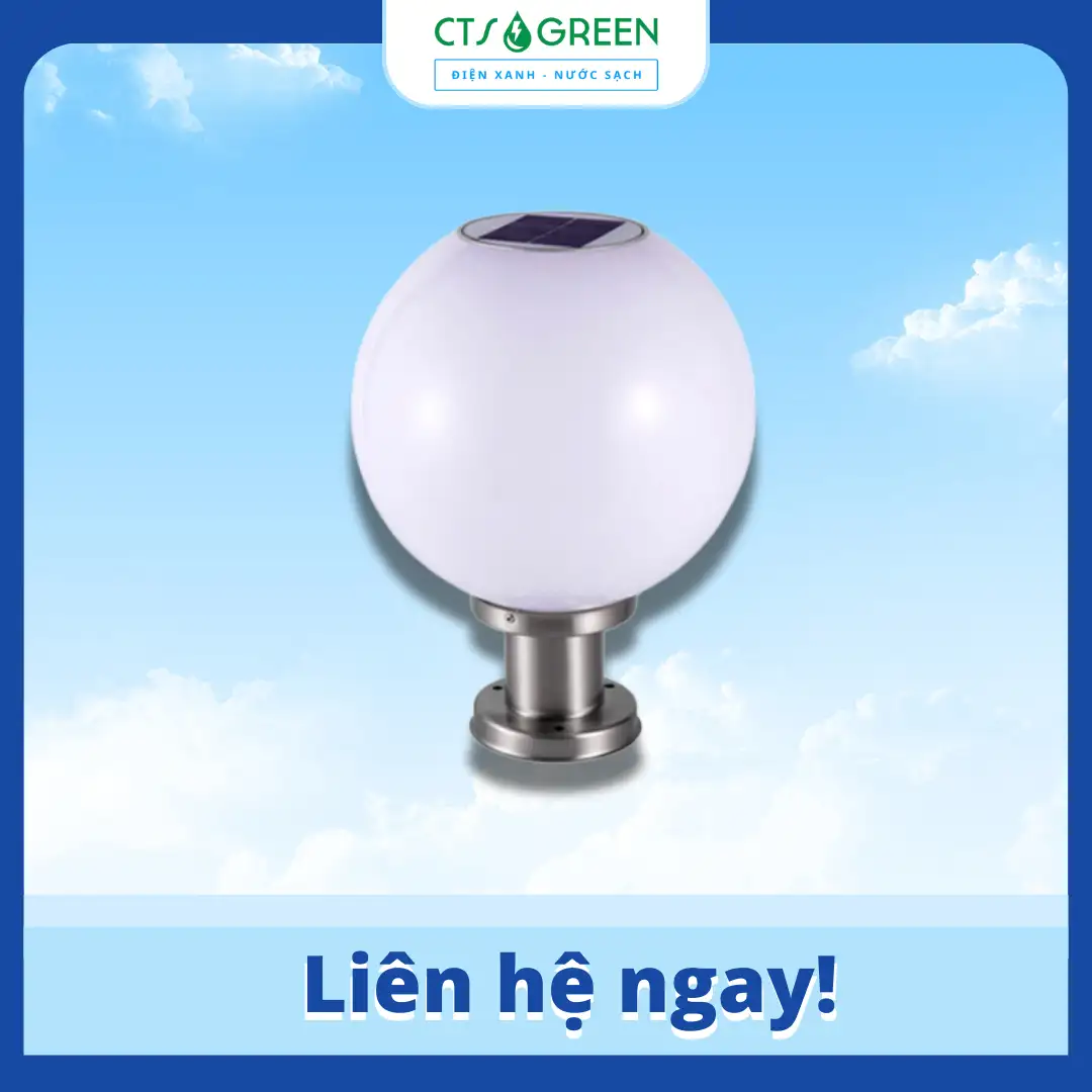 Đèn Trụ Cổng Tròn Năng Lượng Mặt Trời 40x40 cm 3383 Đèn Trụ Cổng Tròn Năng Lượng Mặt Trời 40x40 cm