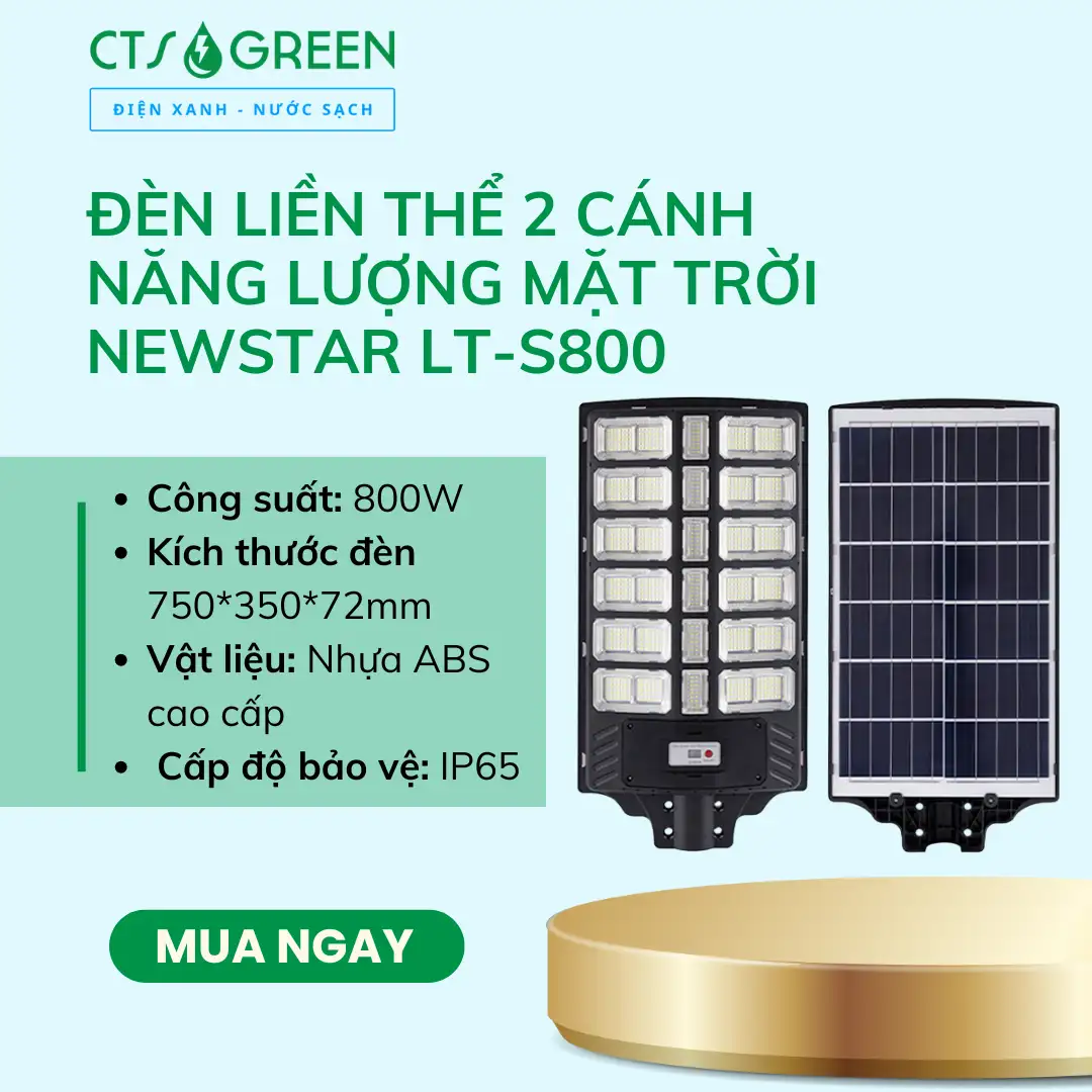 Đèn liền thể 2 cánh năng lượng mặt trời Newstar LT-S800