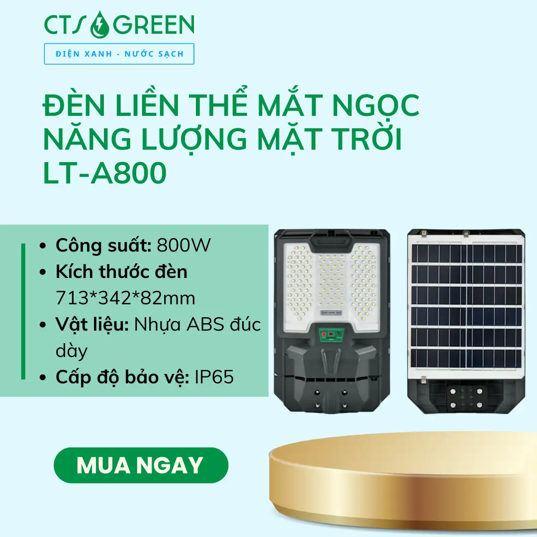 Đèn liền thể mắt ngọc năng lượng mặt trời LT-A800 3837 Đèn liền thể mắt ngọc năng lượng mặt trời LT-A800