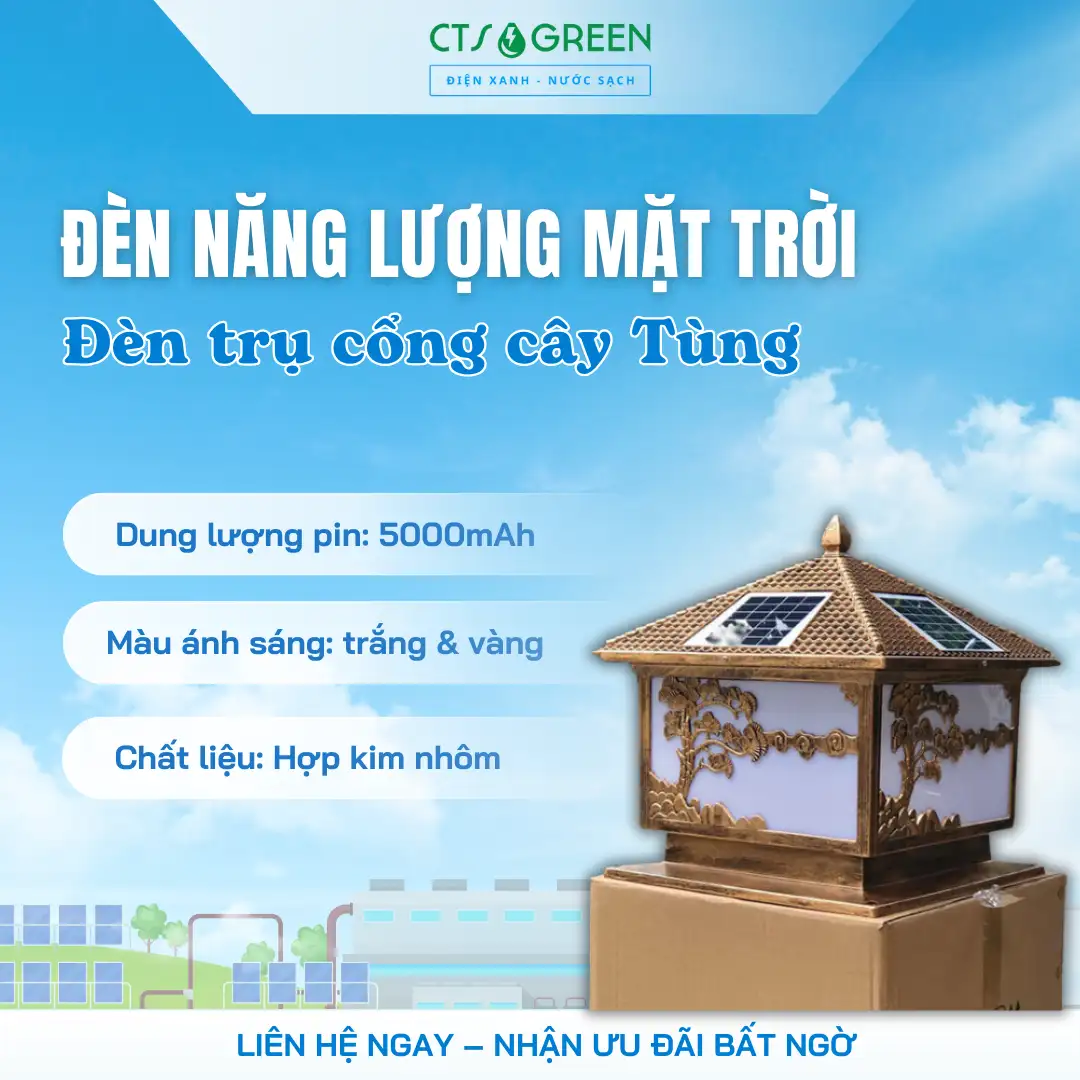 Đèn trụ cổng cây Tùng năng lượng mặt trời 2566 Đèn trụ cổng cây Tùng năng lượng mặt trời