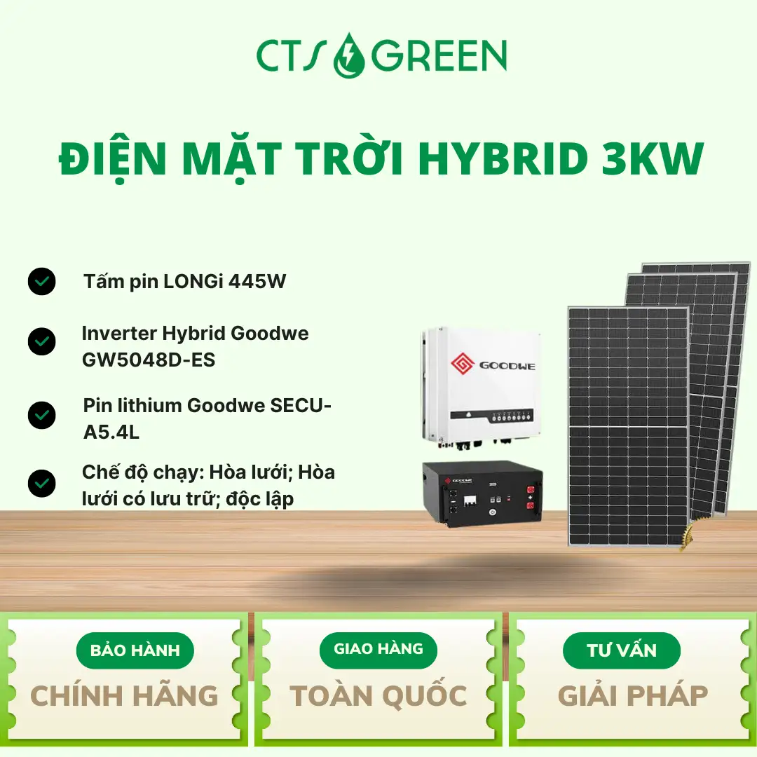 Điện mặt trời Hybrid 3kW 3158 Điện mặt trời Hybrid 3kW