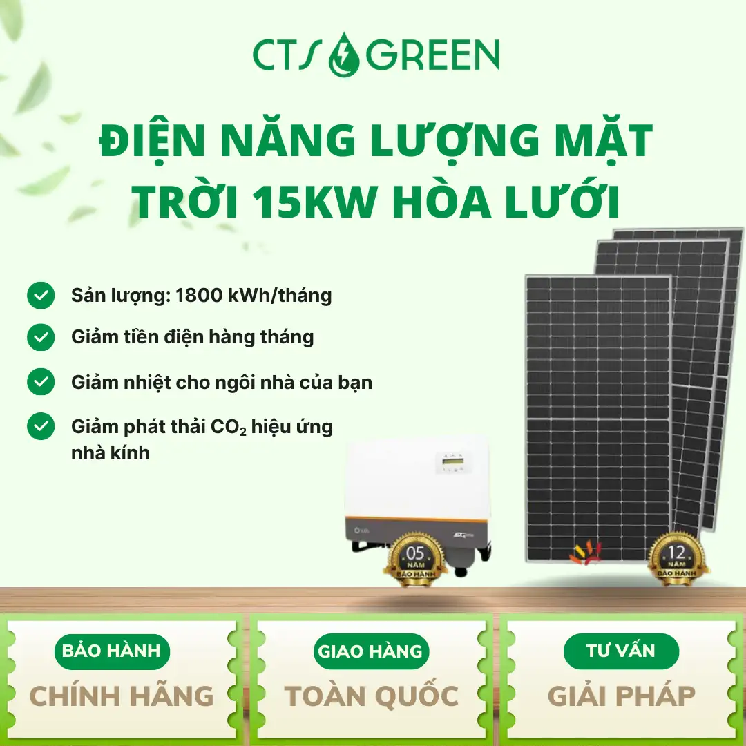 Điện năng lượng mặt trời 15kW hòa lưới