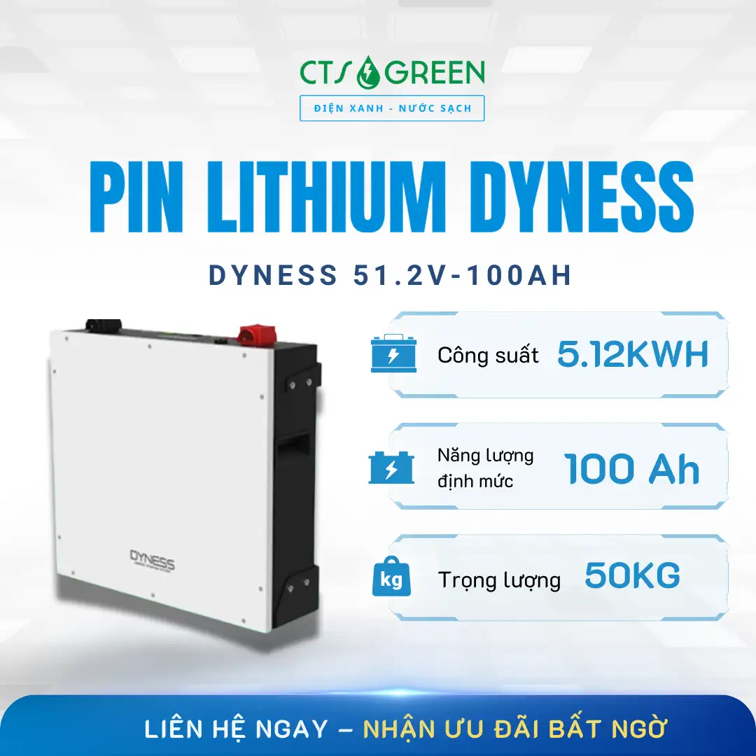 Pin Lithium Dyness 5.12kWh | Pin lưu trữ Dyness 51.2V-100Ah 2109 Pin Lithium Dyness 5.12kWh | Pin lưu trữ Dyness 51.2V-100Ah