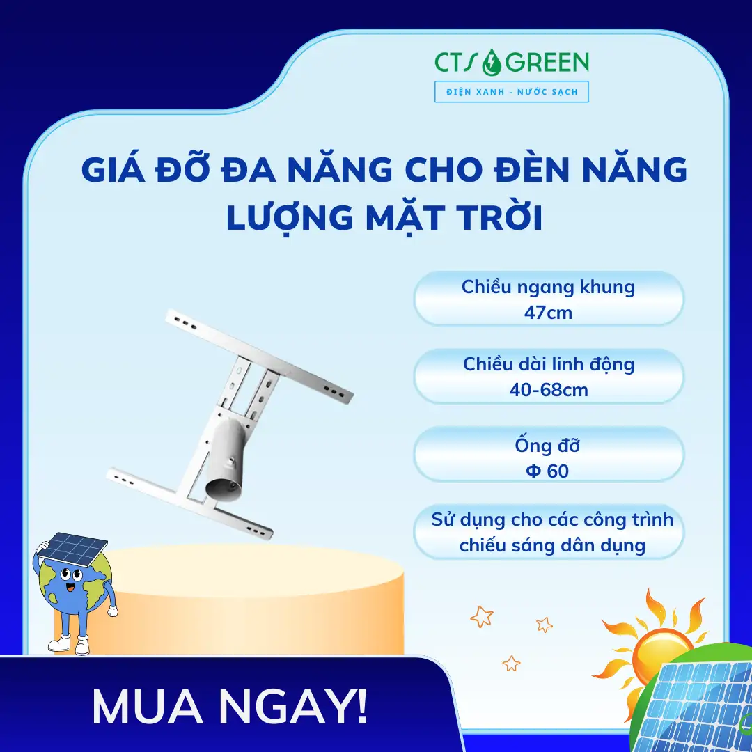 Giải pháp hòa lưới bám tải Zero Export, hệ thống điện mặt trời không phát ngược lưới 8283 Giá đỡ đa năng cho đèn năng lượng mặt trời