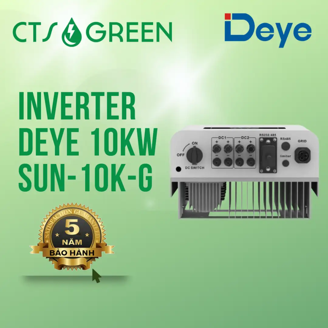 Inverter DEYE 10kW 1 Pha hòa lưới | Biến tần DEYE SUN-10K-G 1352 Inverter DEYE 10kW 1 Pha hòa lưới Biến tần DEYE SUN-10K-G