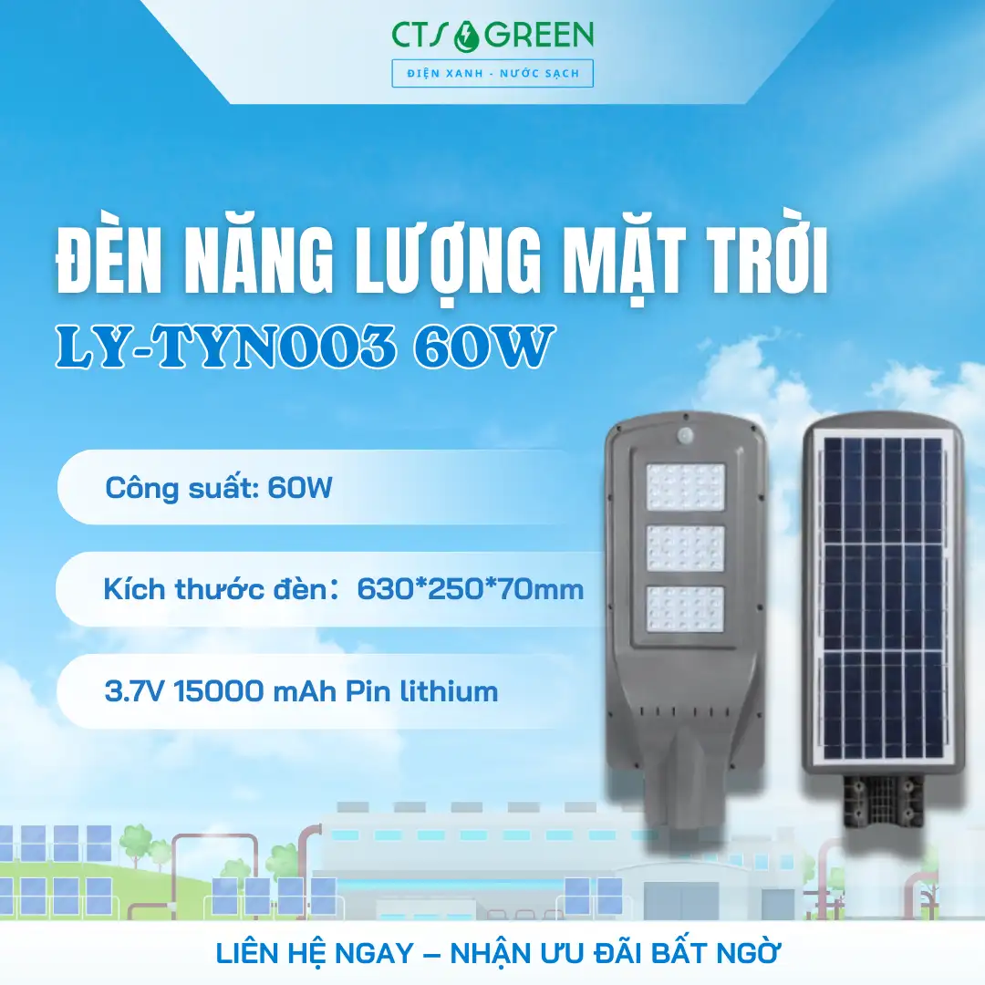 Đèn đường năng lượng mặt trời LY - TYN003 60W 2736 Đèn đường năng lượng mặt trời LY - TYN003 60W
