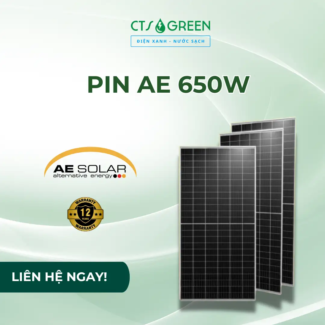 Pin AE 650W | Tấm pin năng lượng mặt trời 650W