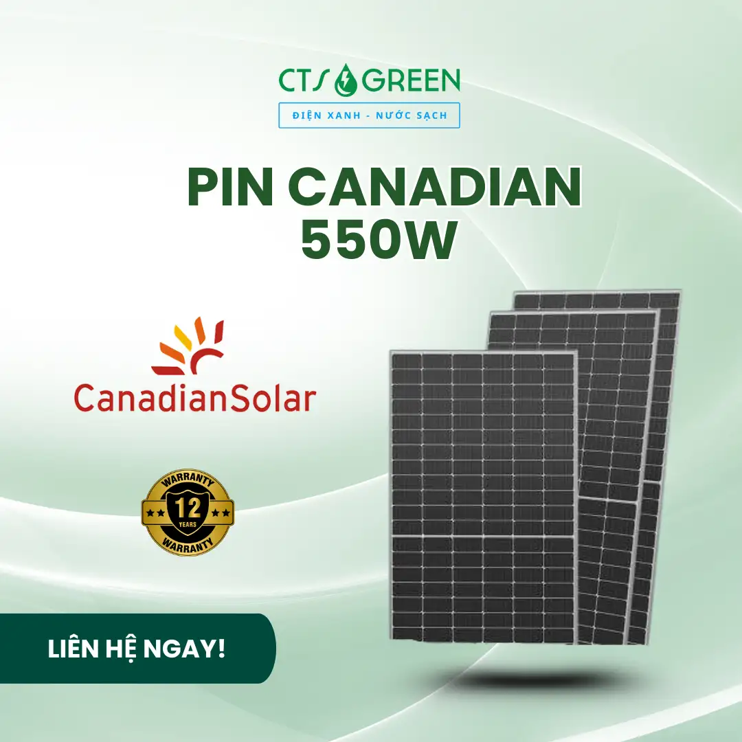 Pin Canadian 550W | Tấm pin năng lượng mặt trời Canadian Solar