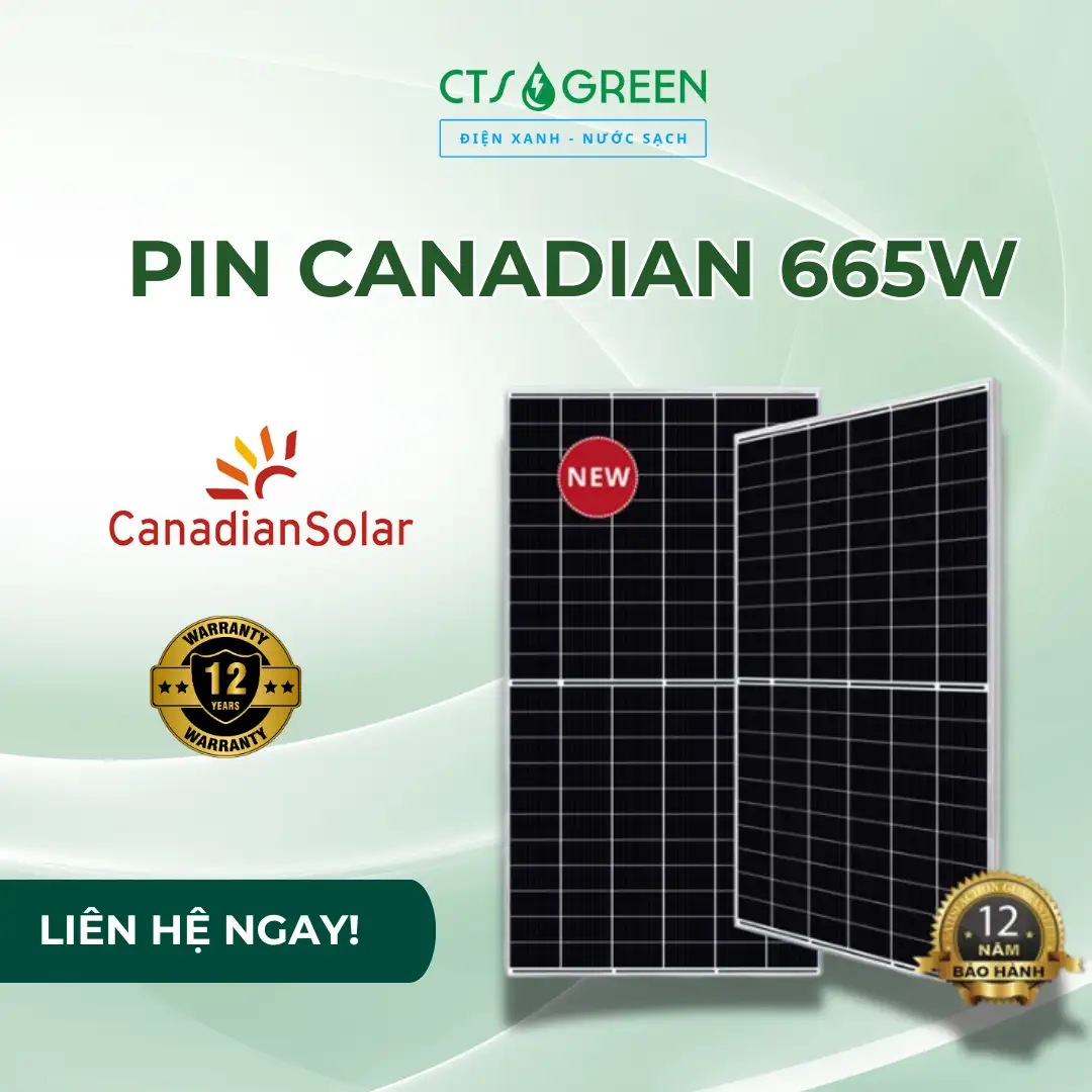 Pin Canadian 665W | Pin mặt trời công suất lớn