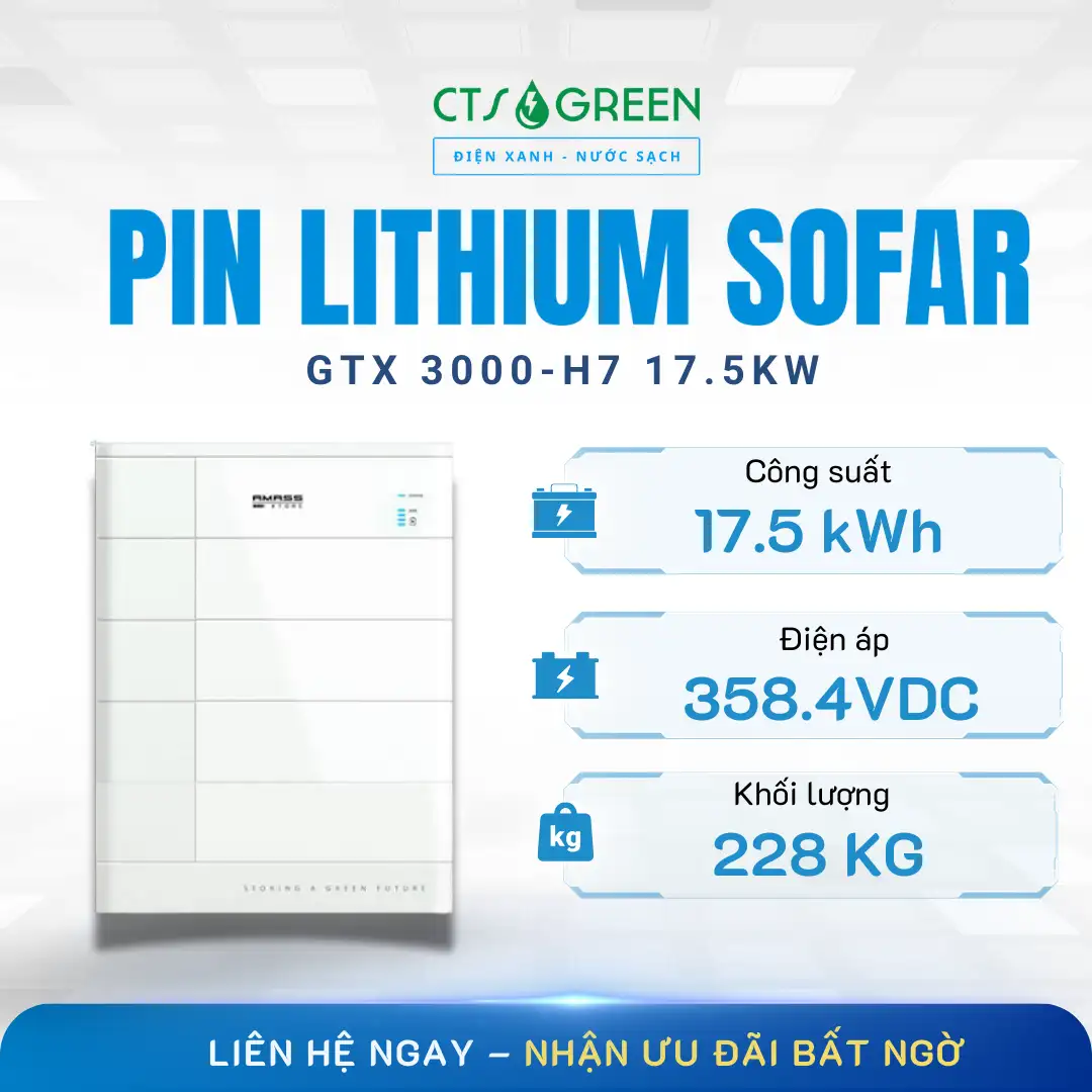 Pin lưu trữ AMASS GTX 3000 - H7 17.5kW 2384 Pin lưu trữ AMASS GTX 3000 - H7 17.5kW