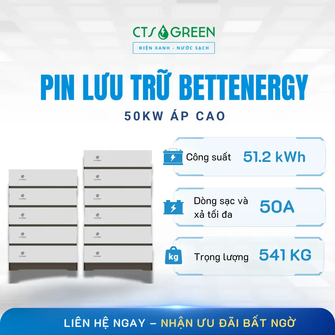 Pin lưu trữ Bettenergy 50kW áp cao