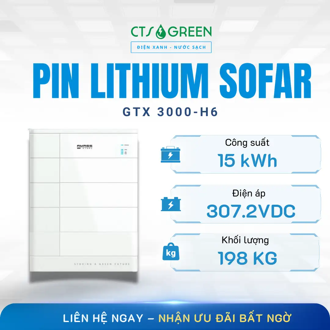 Pin lưu trữ Lithium 15kW | Pin lithium SOFAR GTX 3000-H6