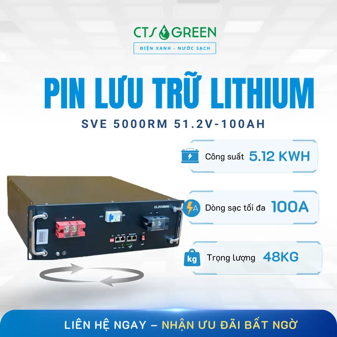 Pin lưu trữ Lithium SVE 5000RM 51.2V-100Ah