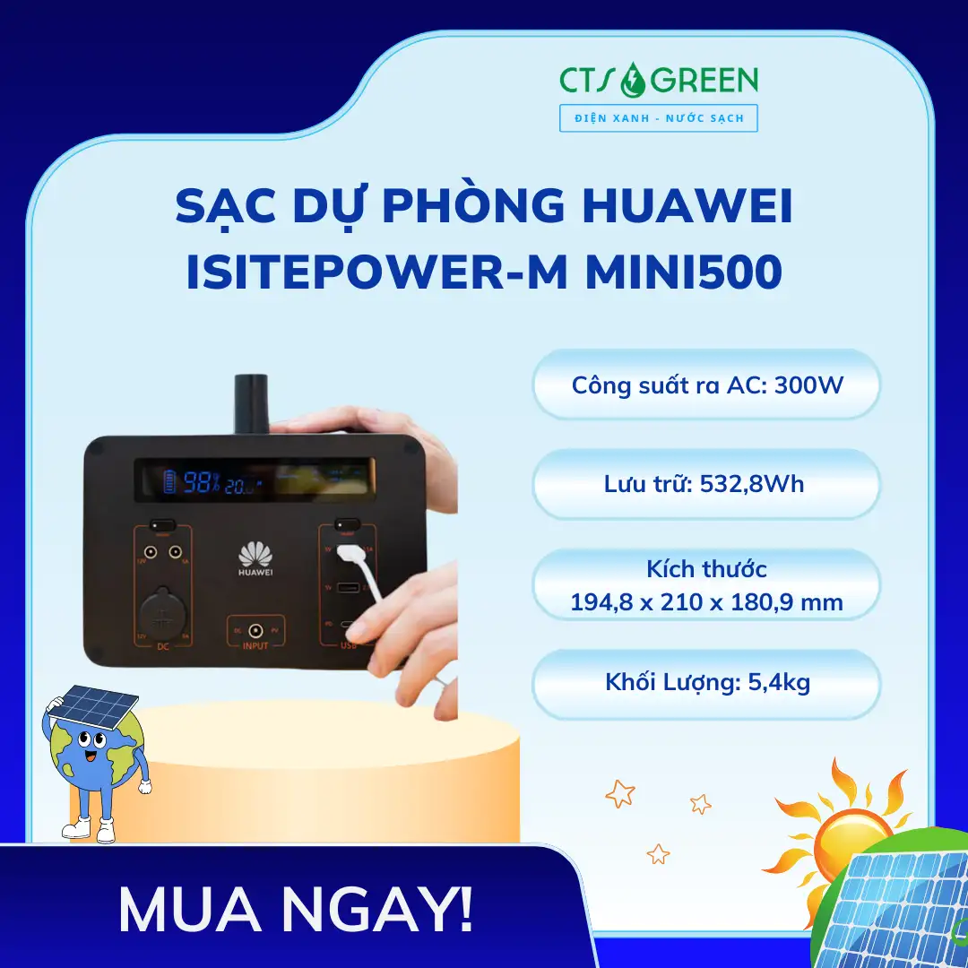 Sạc dự phòng Huawei iSitePower-M Mini500 3135 Sạc dự phòng Huawei iSitePower-M Mini500