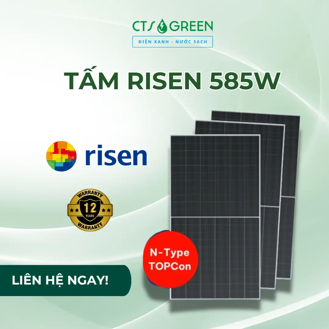 Tấm pin năng lượng mặt trời Risen 585W N-type TOPCon