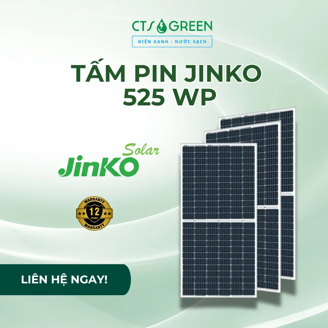Tấm pin năng lượng mặt trời Jinko Solar 525W Mono (Tiger Pro 72HC) 1506 Tấm pin Jinko 525 Wp (JKM525M - 7TL4)