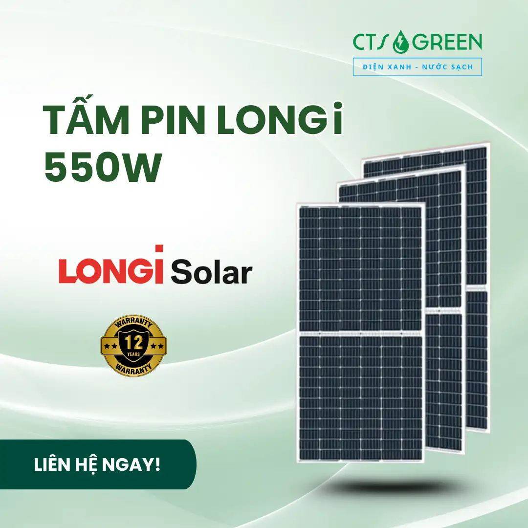 Pin LONGi 550W | Tấm pin mặt trời LONGi