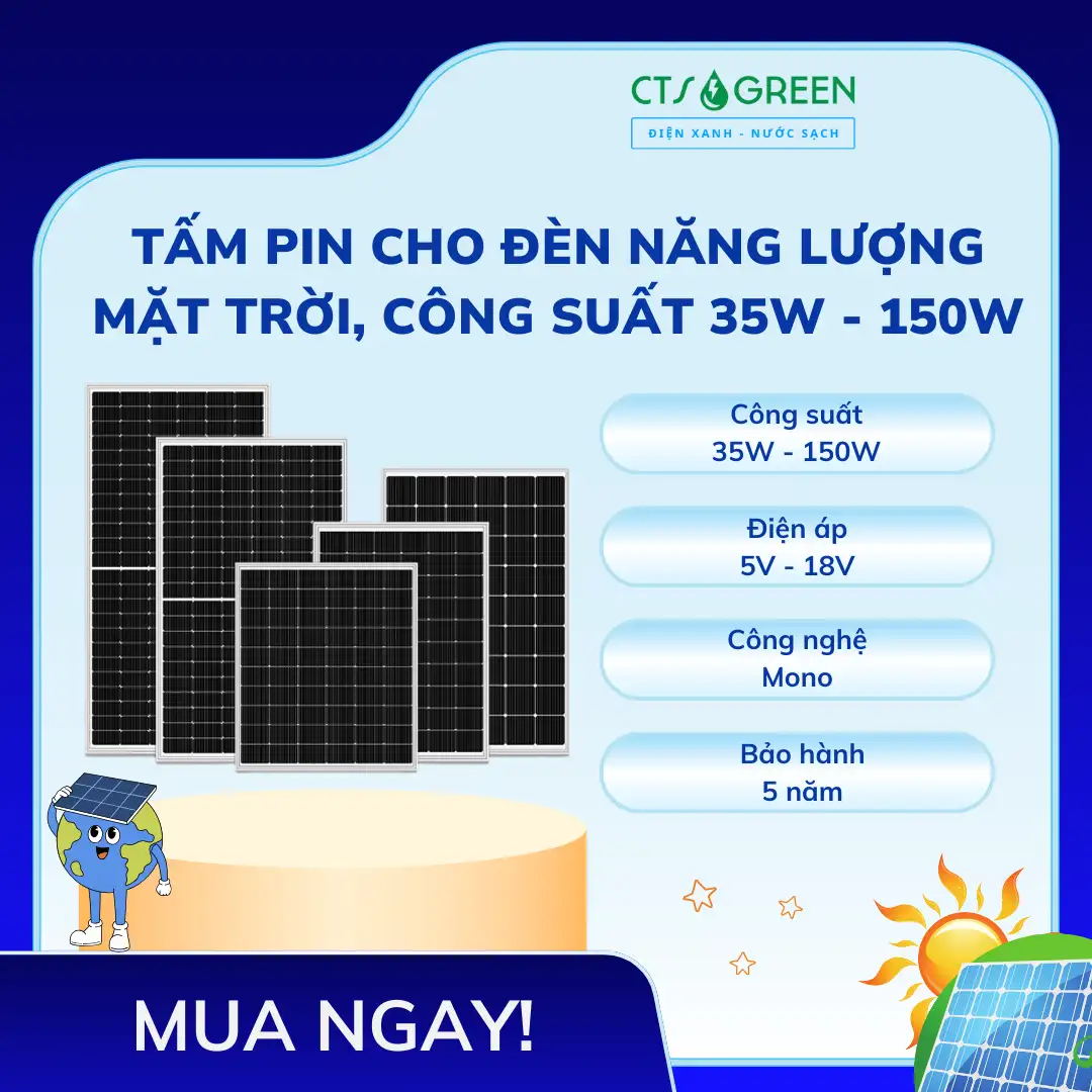 Giải pháp hòa lưới bám tải Zero Export, hệ thống điện mặt trời không phát ngược lưới 8283 Tấm pin cho đèn năng lượng mặt trời, Công suất 35W - 150W