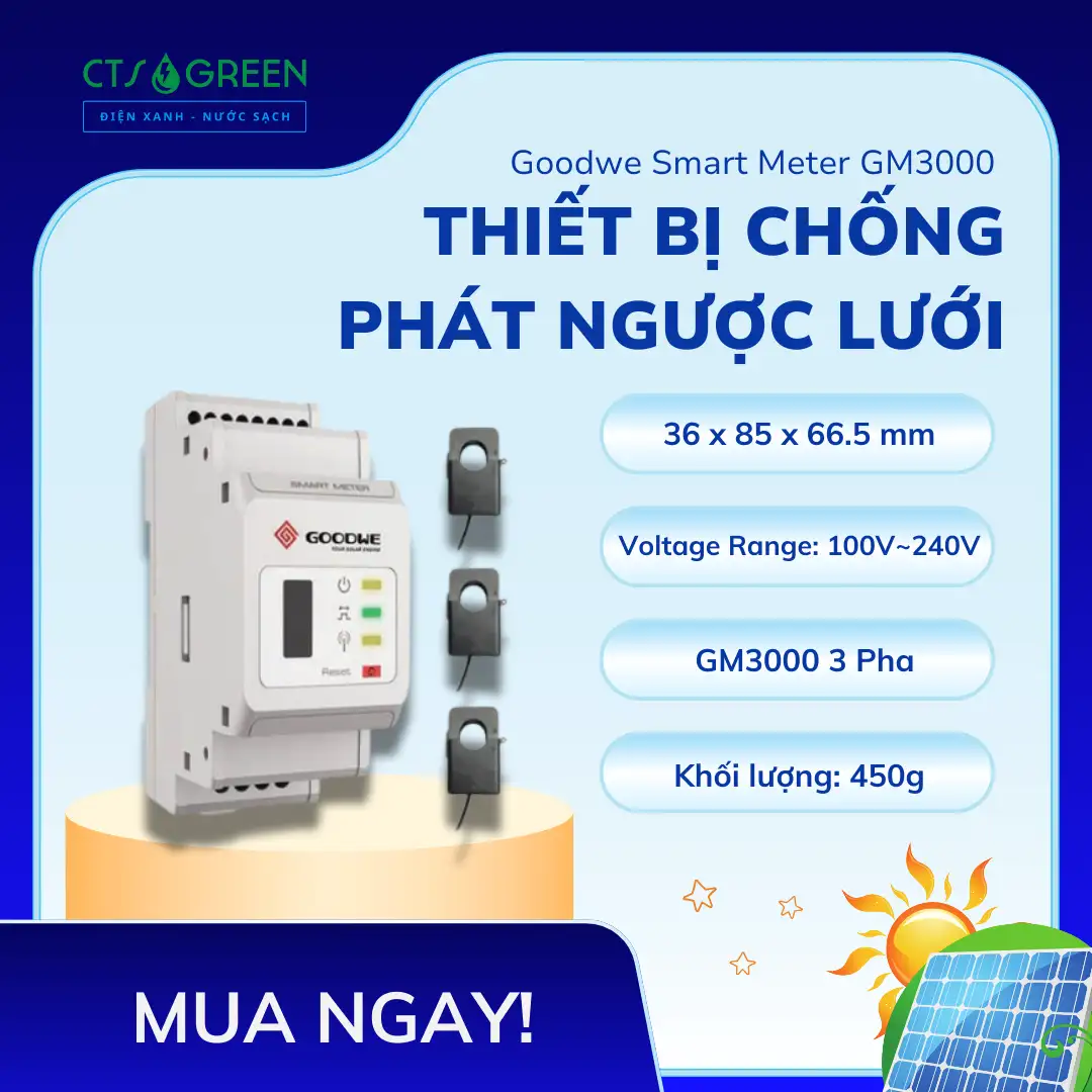 Goodwe Smart Meter GM3000 | Thiết bị chống phát ngược lưới
