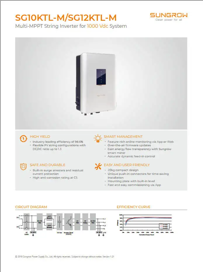Biến tần Sungrow 10kW | Inverter Sungrow SG10KTL-M 2532 Biến tần Sungrow 10kW | Inverter Sungrow SG10KTL-M