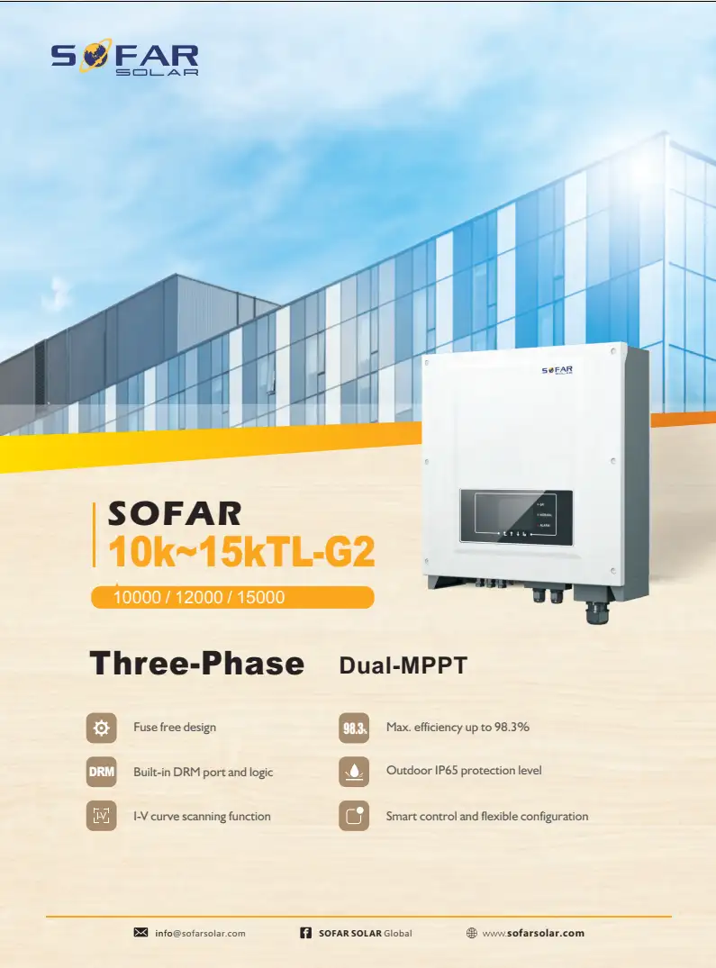 Biến tần Inverter Sofar 15kW 15000TL 2622 Biến tần Inverter Sofar 15kW 15000TL