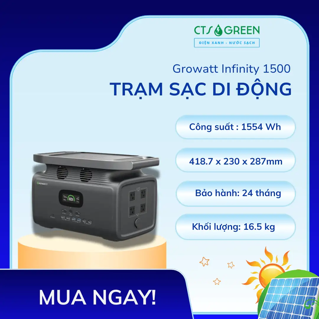 Trạm sạc di động Growatt Infinity 1500 3039 Trạm sạc di động Growatt Infinity 1500