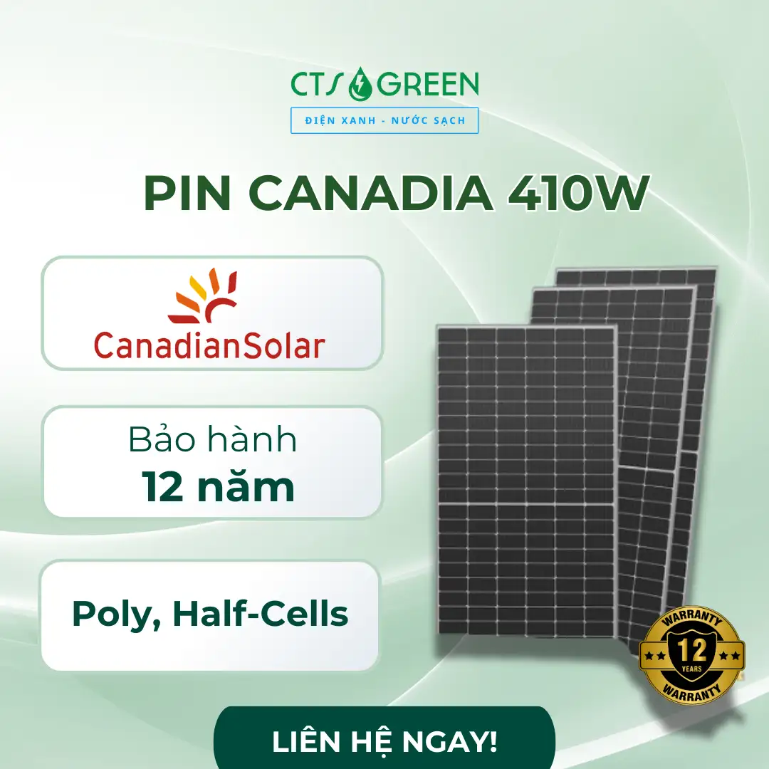 Tấm pin năng lượng mặt trời Canadian Solar Hiku 410W (Poly, Half-Cells)