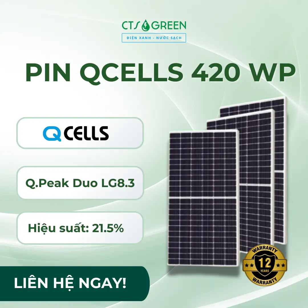 Tấm pin năng lượng mặt trời QCells Q.Peak Duo LG8.3 420 Wp