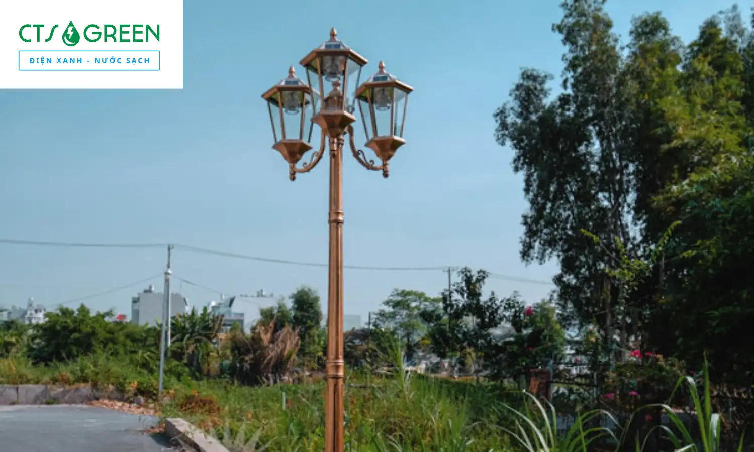 Đèn cột cao công viên năng lượng mặt trời CV - 3031
