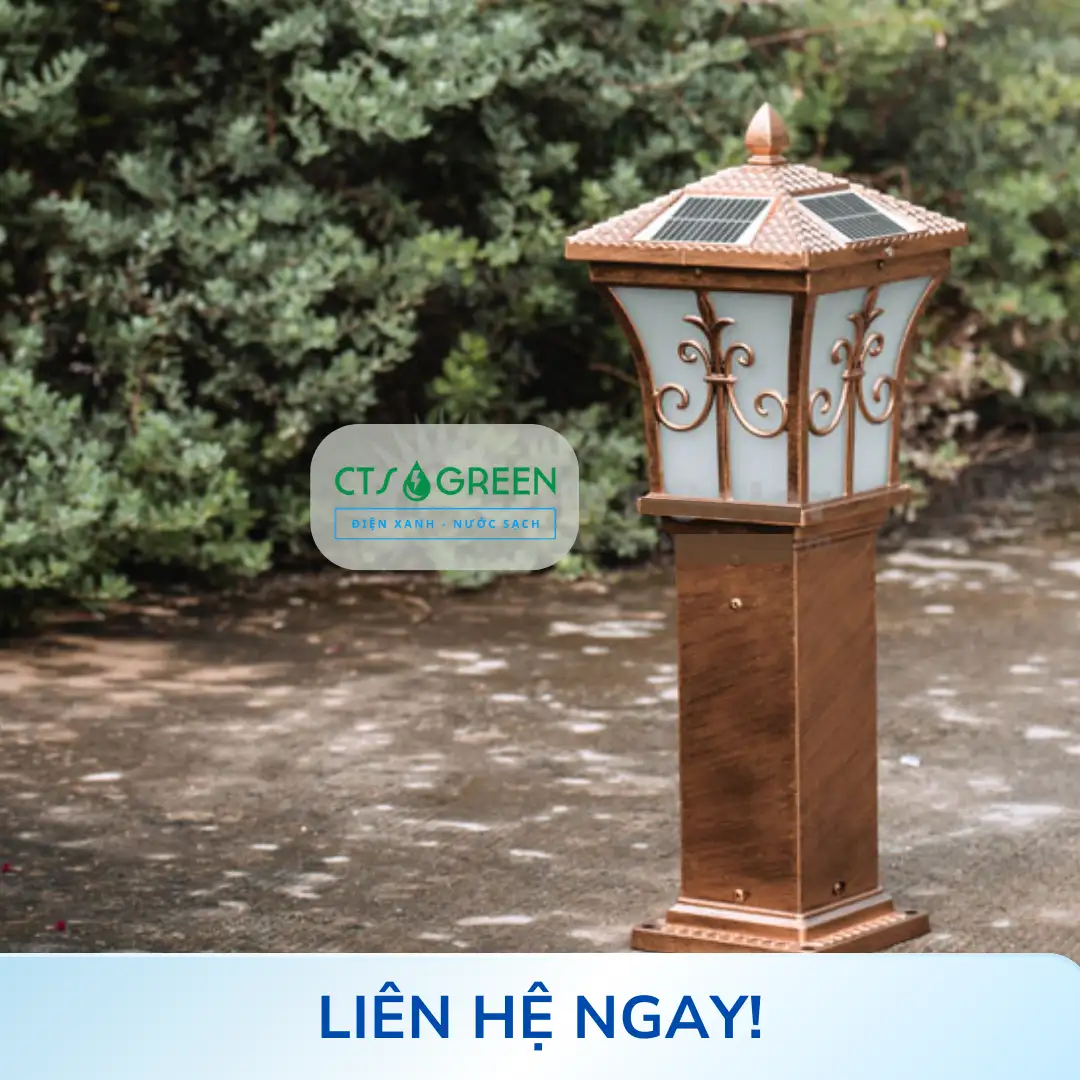 Đèn trụ sân vườn vuông năng lượng mặt trời TS20D 4988 Đèn trụ sân vườn vuông năng lượng mặt trời TS20D