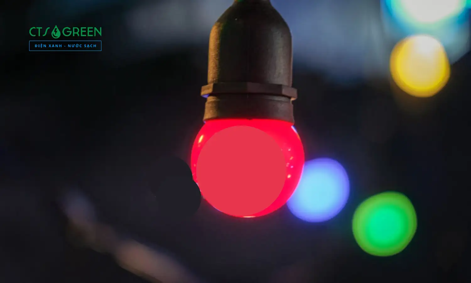 Đèn dây LED bulb chanh nhiều màu năng lượng mặt trời