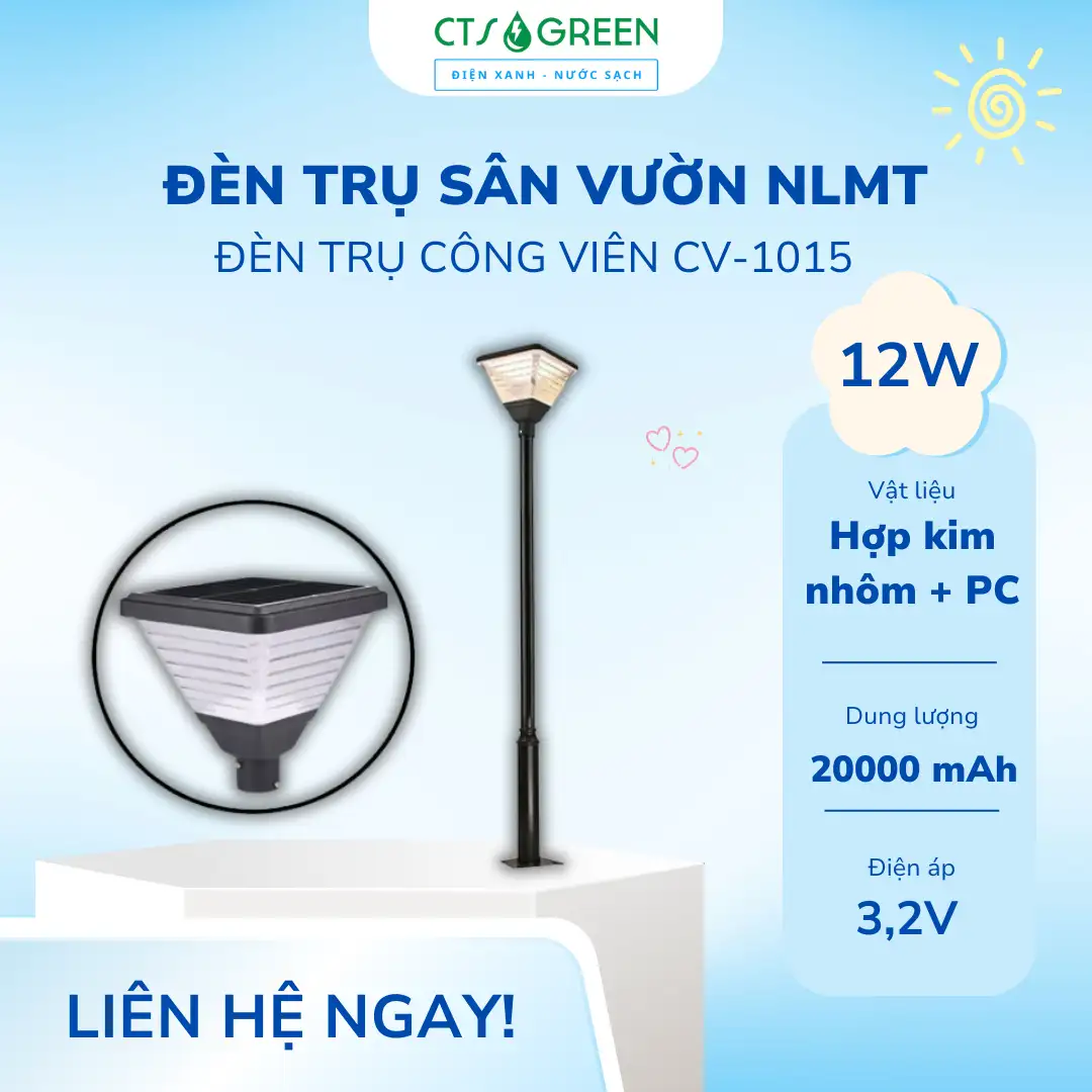 Đèn trụ công viên năng lượng mặt trời CV-1015 5175 Đèn trụ công viên năng lượng mặt trời CV-1015