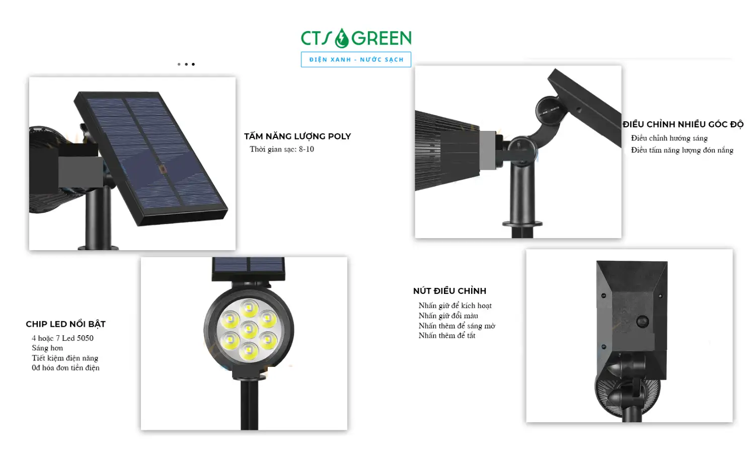 Đèn rọi tiểu cảnh sân vườn năng lượng mặt trời RC07 - RGB (7 LED - 7 Màu) 6173 Đèn rọi tiểu cảnh sân vườn năng lượng mặt trời RC07-RGB