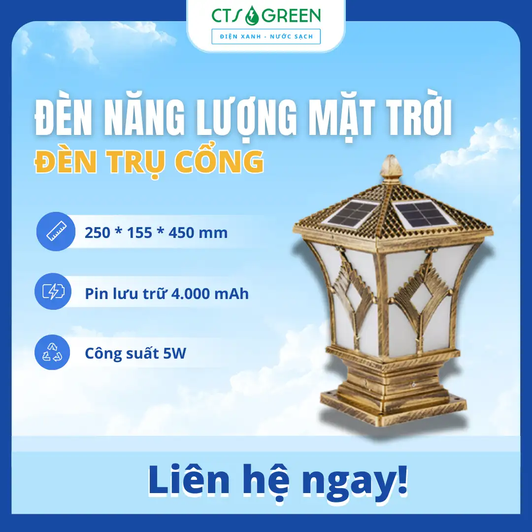 Đèn trụ cổng năng lượng mặt trời TC10S